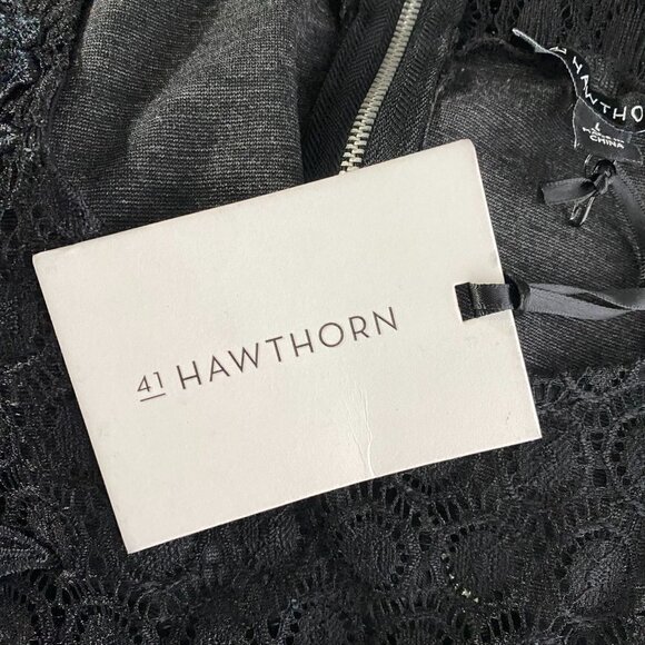 41 Hawthorn‎ Dress Lace Gray Black Short Sleeve Back Zip NWT Women's Large - Picture 7 of 10